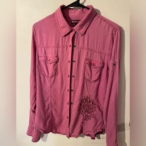 Rock & Roll Cowgirl vintage embroidered shirt.